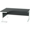 1800mm Crescent Left Hand Cantilever Desk White/Black thumbnail-0