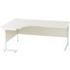 1800mm Crescent Left Hand Cantilever Desk White/White thumbnail-0