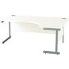 1800mm Crescent Right Hand Cantilever Desk Grey/White thumbnail-0