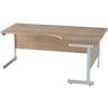 1800mm Crescent Right Hand Cantilever Desk Silver/Birch thumbnail-0