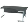 1800mm Crescent Right Hand Cantilever Desk Silver/Black thumbnail-0