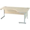 1800mm Crescent Right Hand Cantilever Desk Silver/Maple thumbnail-0