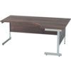 1800mm Crescent Right Hand Cantilever Desk Silver/Walnut thumbnail-0