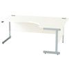 1800mm Crescent Right Hand Cantilever Desk Silver/White thumbnail-0