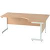 1800mm Crescent Right Hand Cantilever Desk White/Beech thumbnail-0