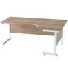 1800mm Crescent Right Hand Cantilever Desk White/Birch thumbnail-0