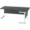 1800mm Crescent Right Hand Cantilever Desk White/Black thumbnail-0