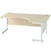 1800mm Crescent Right Hand Cantilever Desk White/Maple thumbnail-0