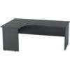 1800mm Crescent Left Hand Panel End Desk Black thumbnail-0