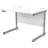 1000mm Rectangular Cantilever Desk Grey/White thumbnail-0