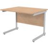 1000mm Rectangular Cantilever Desk Silver/Beech thumbnail-0