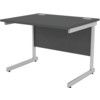 1000mm Rectangular Cantilever Desk Silver/Black thumbnail-0