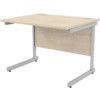 1000mm Rectangular Cantilever Desk Silver/Maple thumbnail-0