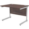 1000mm Rectangular Cantilever Desk Silver/Walnut thumbnail-0