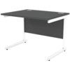 1000mm Rectangular Cantilever Desk White/Black thumbnail-0