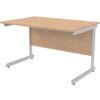 1200mm Rectangular Cantilever Desk Silver/Beech thumbnail-0