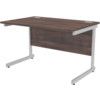 1200mm Rectangular Cantilever Desk Silver/Walnut thumbnail-0