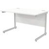 1200mm Rectangular Cantilever Desk Silver/White thumbnail-0