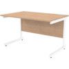 1200mm Rectangular Cantilever Desk White/Beech thumbnail-0