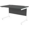 1200mm Rectangular Cantilever Desk White/Black thumbnail-0