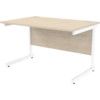 1200mm Rectangular Cantilever Desk White/Maple thumbnail-0