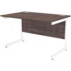 1200mm Rectangular Cantilever Desk White/Walnut thumbnail-0