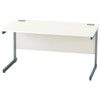 1400mm Rectangular Cantilever Desk Grey/White thumbnail-0