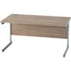 1400mm Rectangular Cantilever Desk Silver/Birch thumbnail-0