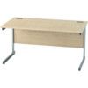 1400mm Rectangular Cantilever Desk Silver/Maple thumbnail-0