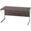 1400mm Rectangular Cantilever Desk Silver/Walnut thumbnail-0