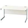 1400mm Rectangular Cantilever Desk Silver/White thumbnail-0