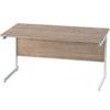 1400mm Rectangular Cantilever Desk White/Birch thumbnail-0