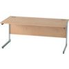 1600mm Rectangular Cantilever Desk Silver/Beech thumbnail-0