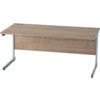 1600mm Rectangular Cantilever Desk Silver/Birch thumbnail-0