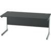 1600mm Rectangular Cantilever Desk Silver/Black thumbnail-0