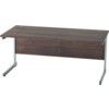 1600mm Rectangular Cantilever Desk Silver/Walnut thumbnail-0