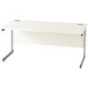 1600mm Rectangular Cantilever Desk Silver/White thumbnail-0