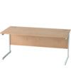 1600mm Rectangular Cantilever Desk White/Beech thumbnail-0