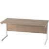 1600mm Rectangular Cantilever Desk White/Birch thumbnail-0