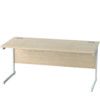 1600mm Rectangular Cantilever Desk White/Maple thumbnail-0