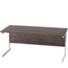 1600mm Rectangular Cantilever Desk White/Walnut thumbnail-0