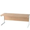 1800mm Rectangular Cantilever Desk White/Beech thumbnail-0