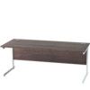 1800mm Rectangular Cantilever Desk White/Walnut thumbnail-0