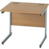 800mm Rectangular Cantilever Desk Silver/Light Oak thumbnail-0