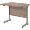 800mm x 600mm Rectangular Shallow Cantilever Desk Grey/Birch thumbnail-0