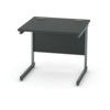 800mm x 600mm Rectangular Shallow Cantilever Desk Grey/Black thumbnail-0