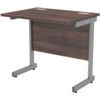 800mm x 600mm Rectangular Shallow Cantilever Desk Grey/Walnut thumbnail-0