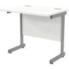 800mm x 600mm Rectangular Shallow Cantilever Desk Grey/White thumbnail-0