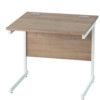 800mm x 600mm Rectangular Shallow Cantilever Desk White/Birch thumbnail-0