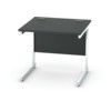 800mm x 600mm Rectangular Shallow Cantilever Desk White/Black thumbnail-0